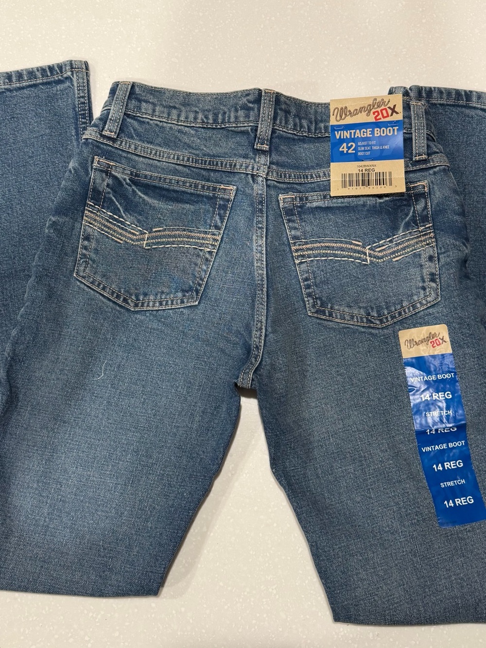 Wrangler 20X/ 42 Blue Vintage Bootcut Boys Jeans 14R